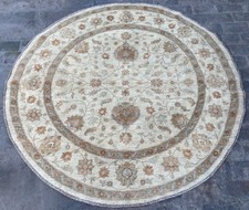 6x6 ft Oriental Ziegler Oushak Geometric Wool Rug Round Traditional Afghan Rug picture
