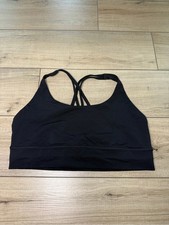 Lululemon Size 14 Black Strappy Back Longline Sports Bra Workout Top picture