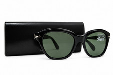 Persol PO0582S 95/31 Black Green Sunglasses 54mm Italy New w/ Case picture
