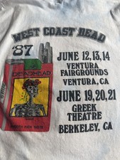 Vintage 1987 Grateful Dead Lot Shirt Single Stitch Large Skeleton Smoking Joint  picture