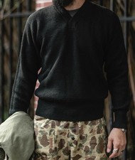 USAAF Type A-1 V-neck Mechanics Sweater - Black Bronson Mfg. Co. 40 picture