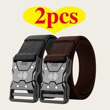 2 Pack Tactical Belt Quick Release Buckle Adjustable Outdoor Casual Waist Belt picture