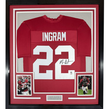 Framed Autographed/Signed Mark Ingram 35x39 Alabama Red Jersey Beckett COA picture