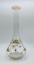 Stunning 19th Cent French BACCARAT Clear Paneled Cristal Vase Gold Gilding picture