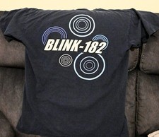 vintage 90s blink 182 shirt Dark blue. Slight stain circled on picture. picture
