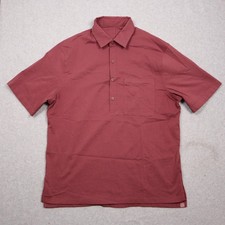 Lululemon Shirt Mens Large Red Seersucker Woven Short Sleeve Popover Top picture