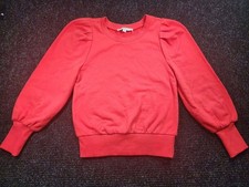 NWT LOFT Red Puff Sleeve Sweatshirt Size XS picture