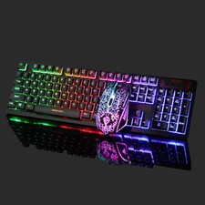 RGB Gaming Keyboard and Mouse Combo Wired USB LED Backlit for PC PS4 Xbox picture