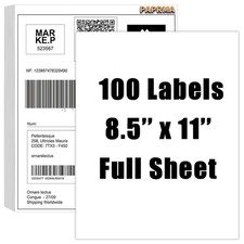 100 Full Sheet Shipping Labels 8.5x11 Self Adhesive Blank Paper for Laser Inkjet picture