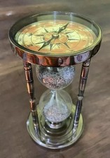 Sand Timer Hourglass Brass Nautical Maritime Hour Glass Vintage Sand Clock Gift picture