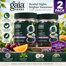 Gaia Herbs Sleep Gummies Cherry Orange 40 Ct 2 Pack USDA Organic Exp 12/2027 picture