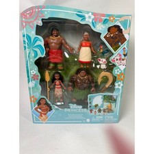 Disney Princess Moana Classic Storybook Set Maui Family Figures Playset Mattel picture