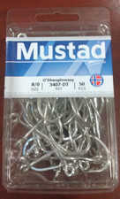 Mustad 3407-DT O'Shaughnessy Hooks 8/0 size 50 pcs. Hook Sealed Pack picture