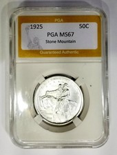 1925 Stone Mountain MS 67  Silver Half Dollar All White PGA picture