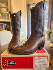 Justin 2222 Vintage Bullhide Cowboy Boots 9.5 EE – Rick Grimes Walking Dead – picture
