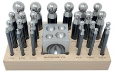 26 Piece Dapping Doming Punch Block Set 2.3 mm to 25 mm Jewelry Making Tool Kit picture