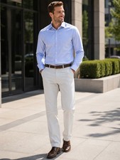 J Crew Men’s 35 X 32 Light Gray Flex 5 Pocket Tech Pants Straight Fit picture