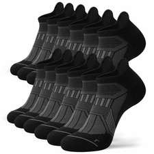Hylaea Compression Ankle Socks for Running Athletic, 6 Pairs Black Large picture