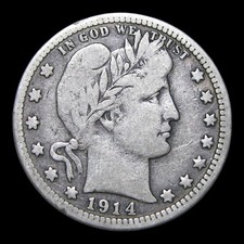 1914-S Barber Quarter Silver ----  Nice Condition Rare Coin ---- #KK481 picture