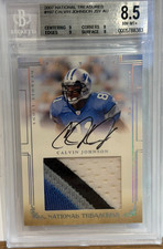 2007 NATIONAL TREASURES CALVIN JOHNSON 72/99 BGS 8.5 & AUTO 10 picture