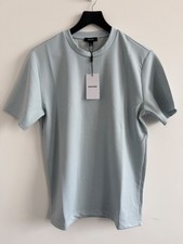 REISS Mens Bradley Premium-Interlock Modern-Fit T-Shirt in Light Blue picture
