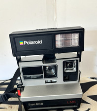 Vintage Polaroid Sun600 LMS Instant Film Camera Black Gray Classic TESTED WORKS picture