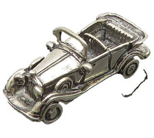 925 Sterling Silver  Vintage Shiny Old Fashioned Toy Car (SPINS)  TR2750 picture