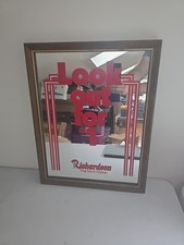 Vintage RICHARDSON Mints & Root Beer Glass Mirror Sign - VERY RARE picture