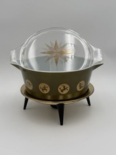 Vintage 1961 Pyrex Zodiac 475 Casserole Lid Candle Warmer Cradle MCM Rare picture
