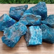 3Pcs Raw Blue Apatite Crystal Specimens Healing Rocks for Reiki & Home Decor picture