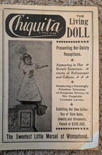 1898 CHIQUITA THE LIVING DOLL FLYER MINIATURE LADY FREAK SHOW ANTIQUE 128 YEARS picture
