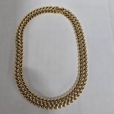 Vintage MONET Gold tone Double Link 16” Chain Choker Necklace Heavy EUC picture