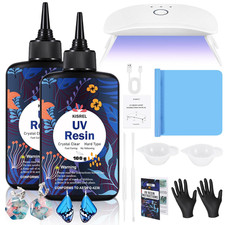 UV Resin Kit with Light, 200G Hard Type Clear UV Resin and UV Light picture
