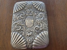 Antique Sterling Silver Engraved Cigarette Case - Victorian/Edwardian picture