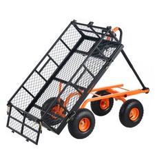VEVOR Garden Dump Cart Heavy-duty Metal Yard Carts and Wagons 400 lbs Loading picture