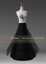Hot White/Black Bridal Wedding Petticoat Crinoline Underskirt Hoop/Hoopless picture