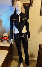 Forplay Sexy Agent/Police Officer Black Costume w/Patches In Size Medium Large picture