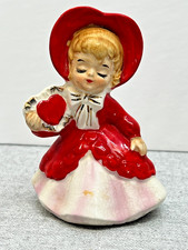 Vtg Lefton Valentine Girl Belle w/Red Heart & Heart Shaped Bonnet #033 Figurine picture