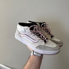 Vans Sk8 Mid Pro White Grey Red Suede Leather Mens Skate Shoes Sneakers picture