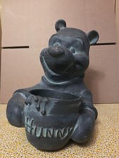 Vintage Winnie The Pooh Disney Wall Plaque Chalkware String Holder Flower Pot picture