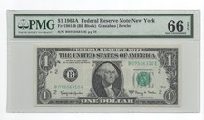 $1 1963A - FRN - fr. 1901-B - BE block - PMG 66 EPQ GEM picture