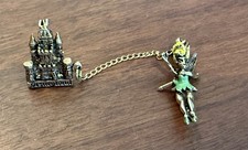 Vintage Disneyland WDP TINKER BELL & CASTLE Enameled Pins / Brooch 60's  picture