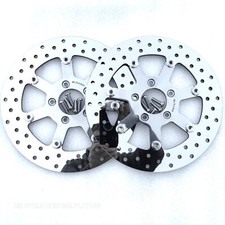 2 Harley Polish 11.8 Front Brake Turbine Floating Rotors 7 Spoke Touring W/ Bolt picture