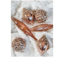 Simply Stunning S/6 Glass Christmas Ornaments Rose by Janine Graff picture