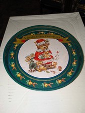 Vintage 1993 GIORDANO Christmas Bear  Serving  Tin Tray  picture