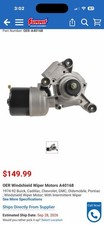 Windshield Wiper Motor OER A40168 New Replacement picture