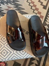 Melissa Women's Tortoiseshell Crisscross Platform Slide Sandals Size 7 picture