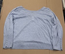 NEW - Talbots Plus Petite Blue 100% Merino Wool Pearl Cuff Sweater - 2Xp picture