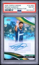 2025 TOPPS CHROME TENNIS CHROME AUTOS REFRACTOR NOVAK DJOKOVIC 66/99 PSA 8 picture