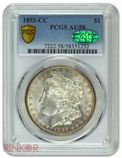 1893-CC $1 Morgan Dollar PCGS AU-58 CAC picture